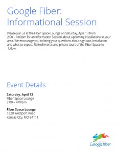 Have questions for Google Fiber?  This is your opportunity get them answered.